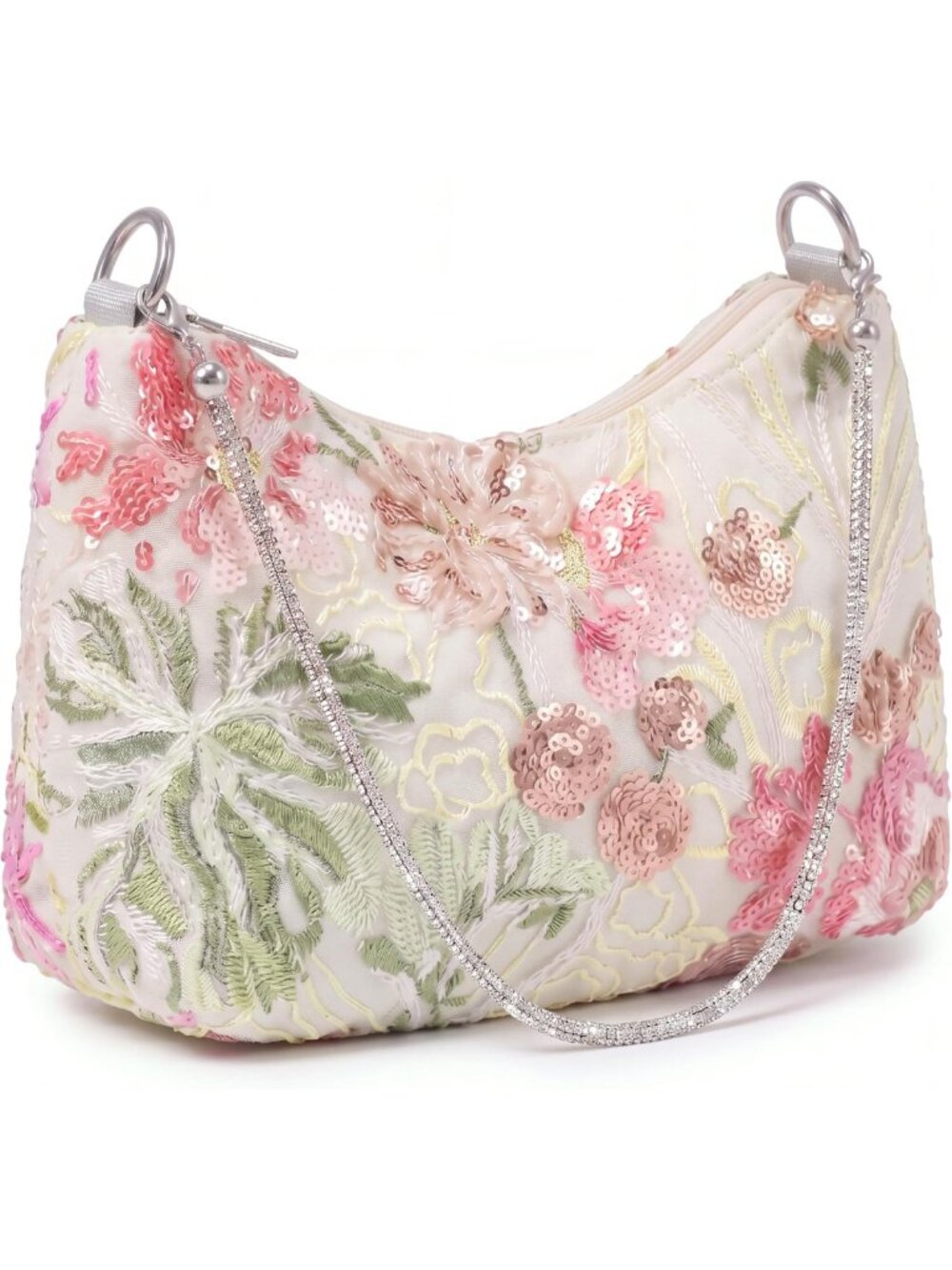 Floral Beaded Sequin Embroidered Purse Bag for Women - Stylish Evening Clutch